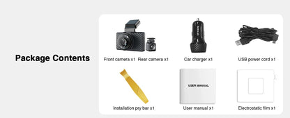 Botslab G500H Pro Dash Cam 3K Front 1080 Rear ADAS Built-in GPS Front 5MP FHD Camera HD Night vision