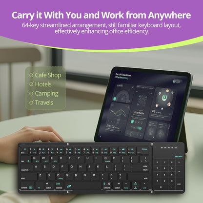 Nillkin Cube Pocket Foldable Keyboard with TrackPad & Wireless Bluetooth, Portable Travel Keyboard
