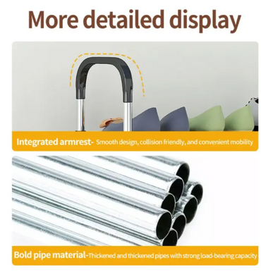 7-Layer Metal Shoe Rack Stand: Heavy-Duty 5-Pipe Design for Entryway & Home Storage