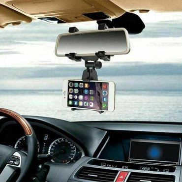 360 Rotatable Rearview Mirror Phone Mount for Car Retractable Universal Car Phone Holder Mount