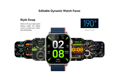 Kieslect Ks Pro Smartwatch with 2.01” AMOLED Display Bluetooth Calling & Dual Straps