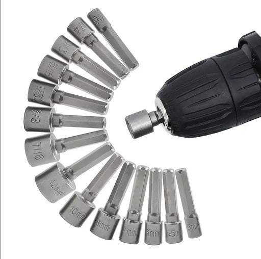 14Pcs Electric Hex Socket Head Set – Non-Magnetic Screwdriver Inserts for Power Drills