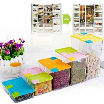 6 Pcs Stackable & Space Savvy Spice Set, Food Storage Box Container