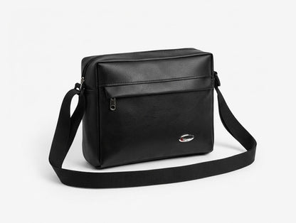 Medium-Sized Black Shoulder Sling Bag. 27*25Cm