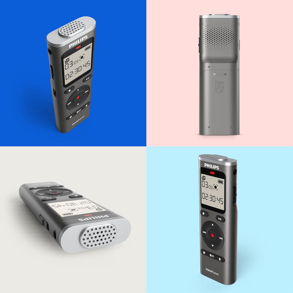 Philips DVT1170 VoiceTracer, Audio Recorder, 8GB, Micro SD Card Slot, 360° Microphone for Excellent Sound Voice Recorder
