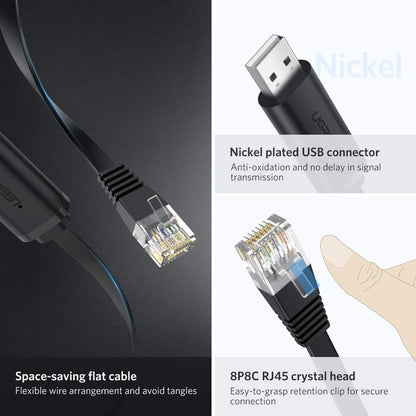 UG USB Console Cable USB 2.0 to RJ45 with RS232 FTDI Chip Console Cable, Plug and Play for PC Laptop in Windows, Mac OS, Linux, 10ft,3M-Black