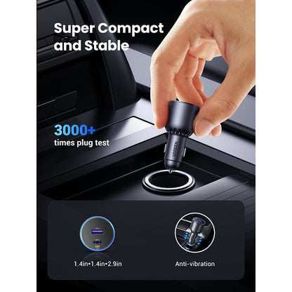 UGREEN EC701 Car Charger Dual Port 63W Fast Charging PD 3.0 Type-C Port