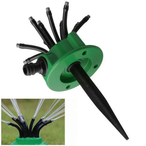 Garden Sprinkler Multi-Tips Lawn Sprinkler Head Nozzle 12 Flexible Spray Nozzles 360 Degree Rotation