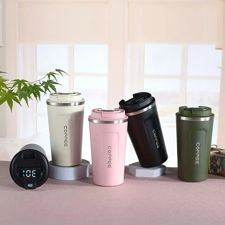510Ml Smart LED Temperature Digital Coffee Mug: Portable Leak-Proof Thermal Cup