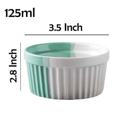 6 Pcs Ceramic Baking Oven Bowl for Muffins Cupcake Desserts Crunchy Snacks Dessert Baking Bowl