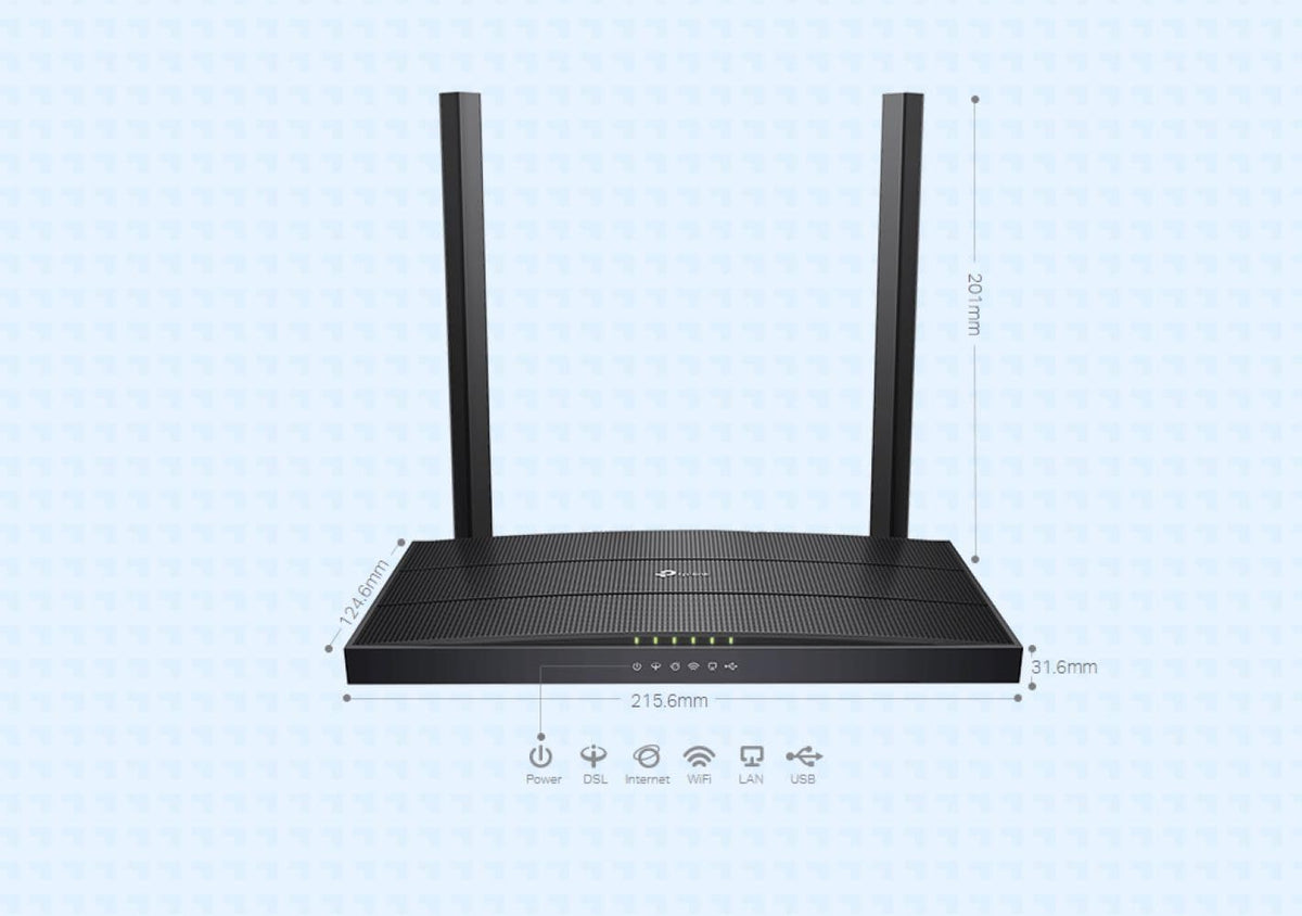 TP-Link Archer VR400 AC1200 Wireless Modem Router, VDSL ADSL Wifi Router, Mesh Wifi Booster, Dual Band Internet Booster, Full Gigabit Ethernet Ports Mesh Routers, Plug and Play, Gaming Xbox PS4 Steam