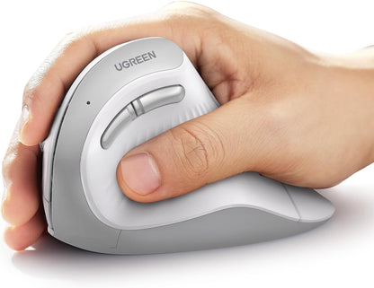 GREEN MU008 Vertical Ergonomic Mouse, Bluetooth & 2.4G, Silent Quiet Clicks, 5 Buttons, 4000 DPI & 4 Adjustable DPI, for Lapt
