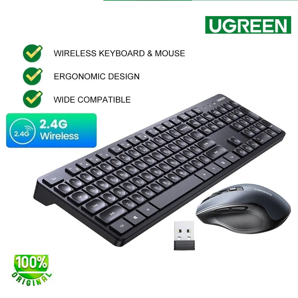 UGREEN Wireless 2.4G Keyboard & Mouse Combo - 35740