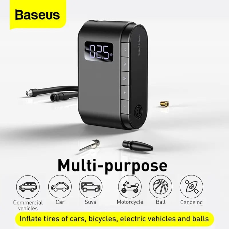 BASEUS Dynamic Eye Inflator Pump Motorcycle Bicycle Car Tire Inflatable Digital Portable Electric Auto Pump