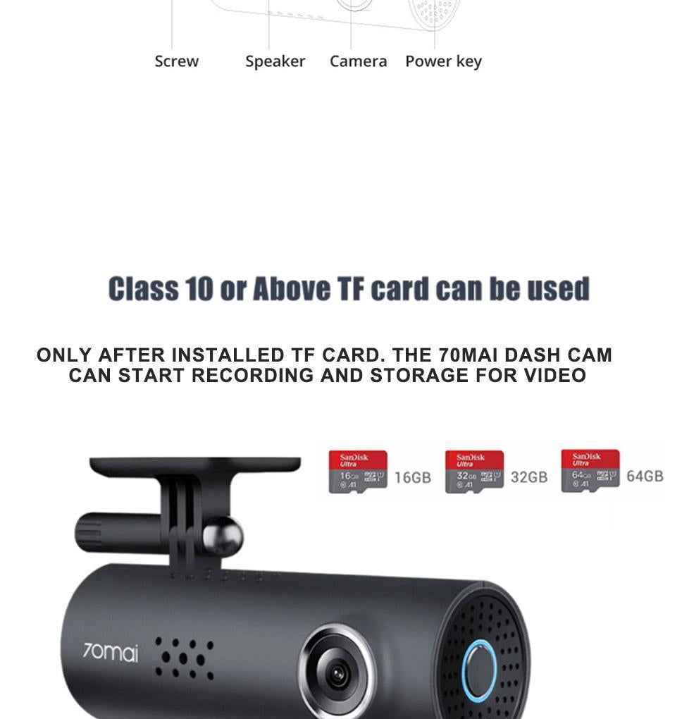 Xiaomi 70mai Smart DVR Dash Cam 1S - 1080p