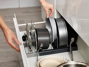 Expanding Cookware Organizer, Space Saving Storage for Pan Lids, Baking Trays ( 1Pcs)
