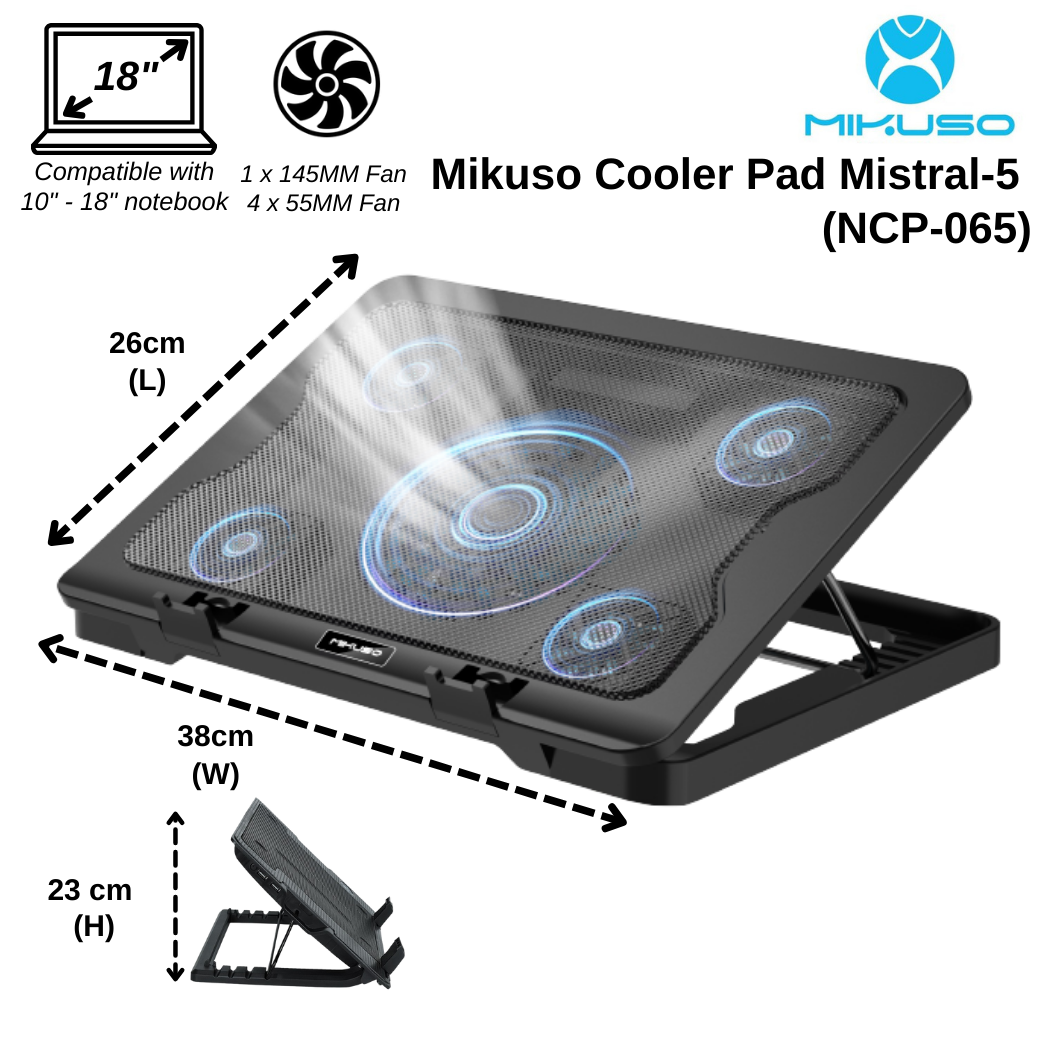 Mikuso NCP-065 Mistral-5 Notebook / Laptop Cooling Pad