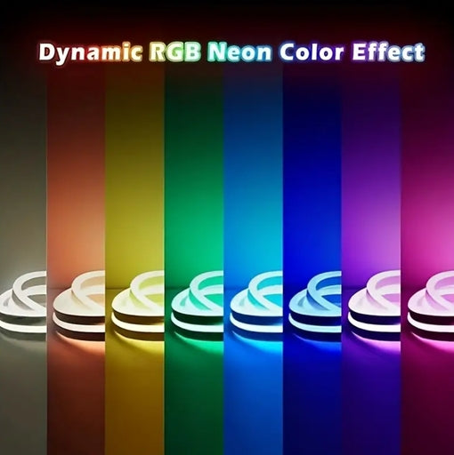 LQHZMYY RGB Neon Light Strip with 24-Key Touchscreen Remote - USB-Powered, IP65, Multicolor