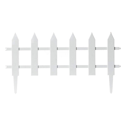 Garden Fence Decorative Fences Rail Picket Fencing for Flower Beds Flowers White Plastic