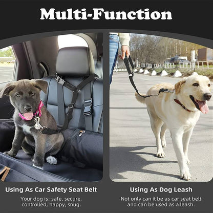 Car Dog Seat Belt and Pet Leash Rope Adjustable Harness Seatbelt Lead Accessories