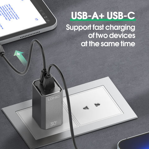 LDNIO A2527C PD QC3.0 Fast Wall Charger 30W