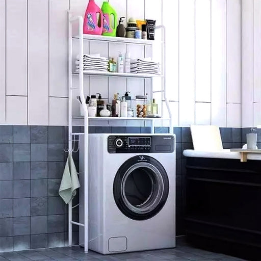 3-Tier Washing Machine Storage Rack, Laundry Organizer Shelf for Front Load Washing Machine