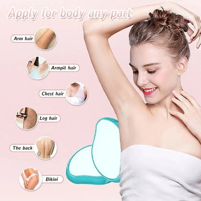 Crystal Hair Eraser, Reusable Body Hair Removal Tool, Painless Physical Epilator for Smooth Skin