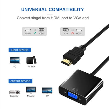 1080P HDMI to VGA Converter for Xbox Ps3 Ps4 PC TV LEDs Etc with Sound Port with Audio 3.5 Aux