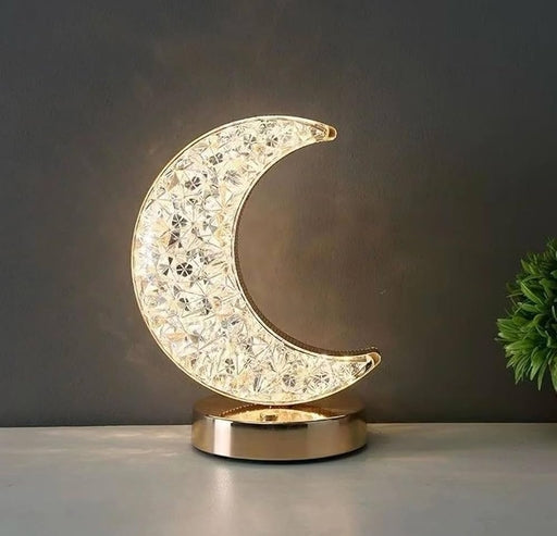 Moon Night Lamp Crystal Desk Lamp 3 Colors Dimming Table Light Touch Bedside Romantic Diamond