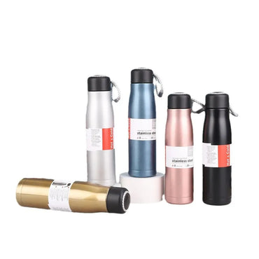 Insulated Stainless Steel Hot & Cold Water Bottle | Leak-Proof Sports Flask with Carry Rope