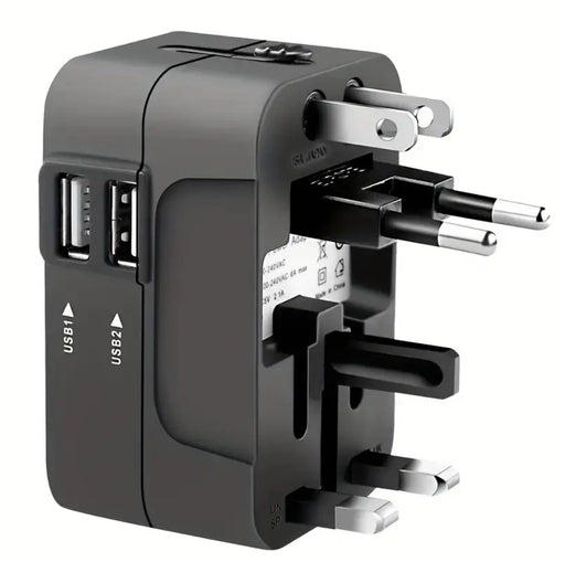 Travel Charger with Dual USB Charging Ports, 2 USB Charger, World All in 1 Universal Travel Charger