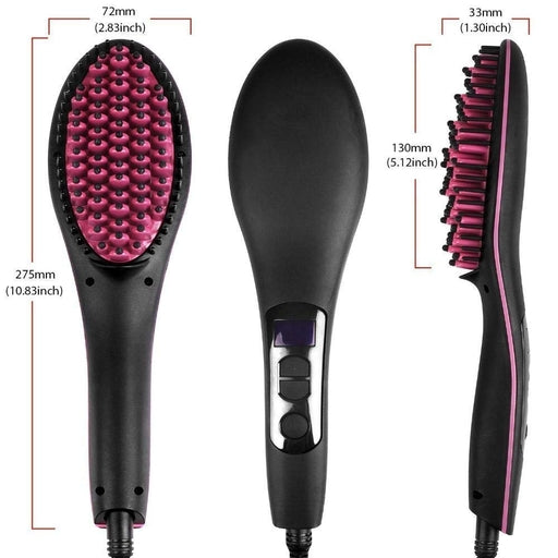 Sonashi 2-in-1 Ceramic Hair Straightening Brush with LCD Display for Quick & Easy Styling