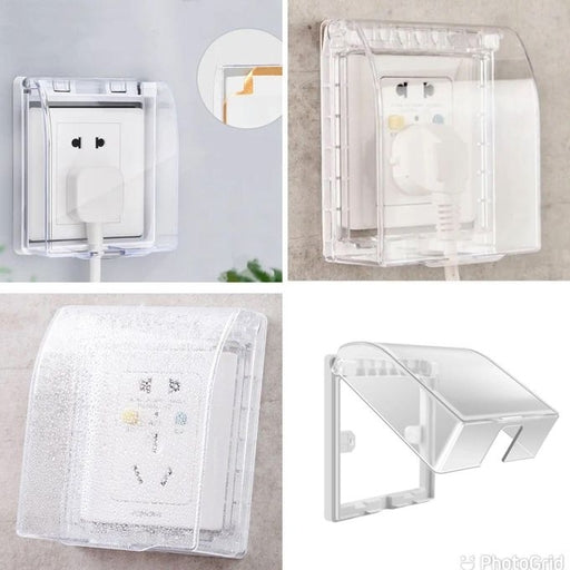 Wall Switch Socket Faceplate Panel Box, Bathroom Self-Adhesive Waterproof Switch Cover Socket Power