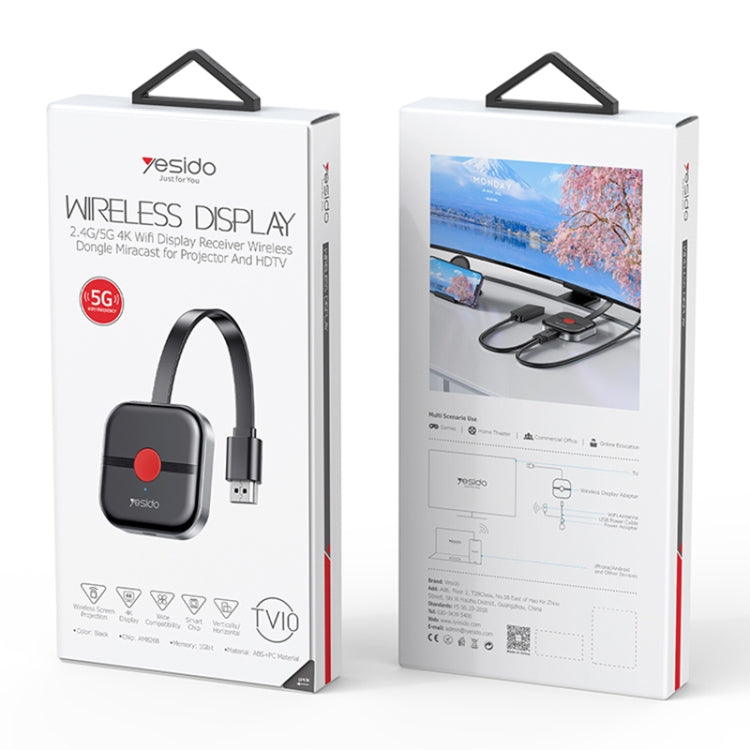 Yesido TV10 HD Wireless Screen Display Receiver, HDMI / 2.4G/5G+4K wireless connection, support screen mirroring