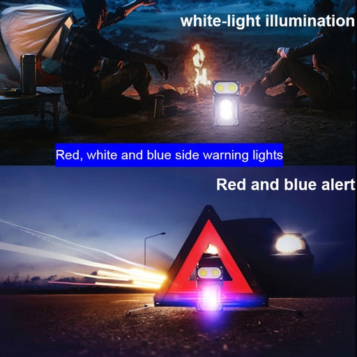 Multifunctional COB LED Flashlight – Adjustable Angle, Magnetic Keychain Torch