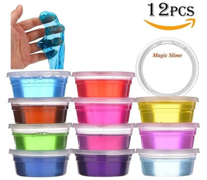 Magic Clay Slime Crystal Colour Blowing Bubbles 12Pcs Pack 12 Pcs/ Set Slime
