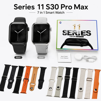 Series 11 S30 PRO Max 7 in 1 Smart Watch | AI Voice Assistant | Heart Rate, Blood Oxygen & Sleep Mon