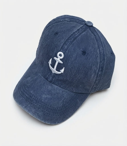 Cotton China Washcap Embroding Cap Dark Blue