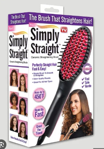 Sonashi 2-in-1 Ceramic Hair Straightening Brush with LCD Display for Quick & Easy Styling