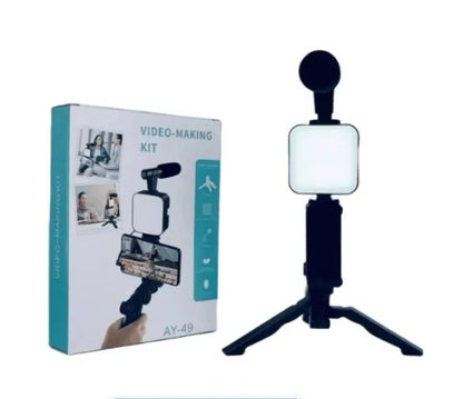 Video Making Vlog Tripod Kit AY-49 with Microphone and Light