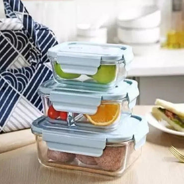 Microwave Safe Glass Containers with Lids Food Storage- (Square)