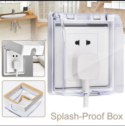 Wall Switch Socket Faceplate Panel Box, Bathroom Self-Adhesive Waterproof Switch Cover Socket Power