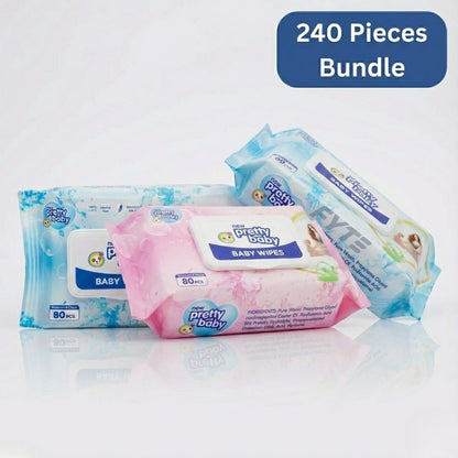 Pretty Baby | Baby Wipes | 240 Pieces Bundle