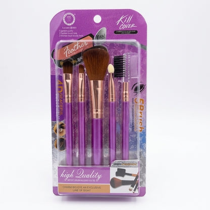 5 Pcs Set of Makeup Brush Kit, Feather Fashion Brush Set, Beauty Makeup Set