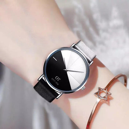 Women's OT Watches Fashion Leather Wrist Watch Vintage Ladies Quartz Watch