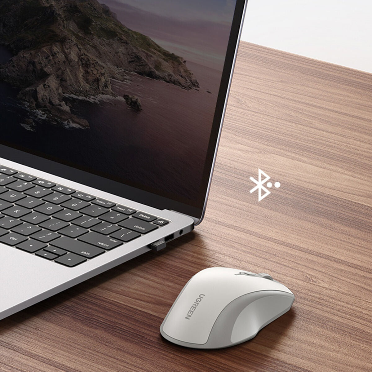 UGreen Ergonomic Wireless Computer Mouse (MU101) Dual Mode Bluetooth & USB Receiver Connectivity