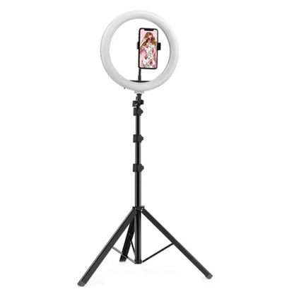 10 Inch Selfie LED Ring Light with 7Ft Tripod Stand & Adjustable 360Â° Phone Holder for Video & Selfi
