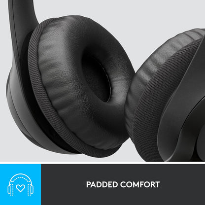 Logitech H390 Wired Headset for PC/Laptop, Stereo Headphones with Noise Cancelling Microphone, USB-A, in-Line Controls for Video Meetings, Music, Gaming and Beyond