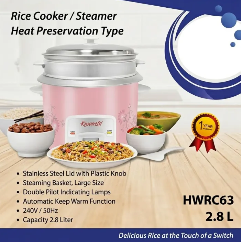 Automatic Electric Rice Cooker 2.8 Ltrs