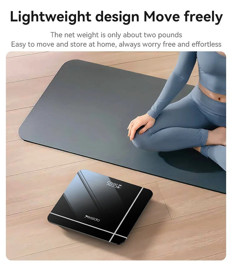 YESIDO MG09 Digital Scale Tempered Glass LED Display High Precision Body Weight Scale